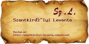 Szentkirályi Levente névjegykártya