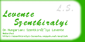 levente szentkiralyi business card